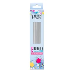 Outlet Cerf Dellier 12 bougies argentées hautes 13 cm