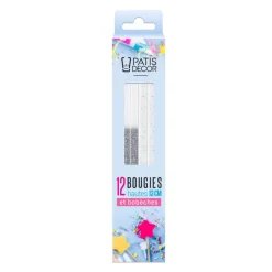 Best Cerf Dellier 12 bougies bicolores argentées hautes 13 cm