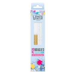 Online Cerf Dellier 12 bougies bicolores dorées hautes 13 cm