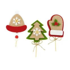 Discount Cerf Dellier 3 décors de Noël assortis en feutrine thème 3