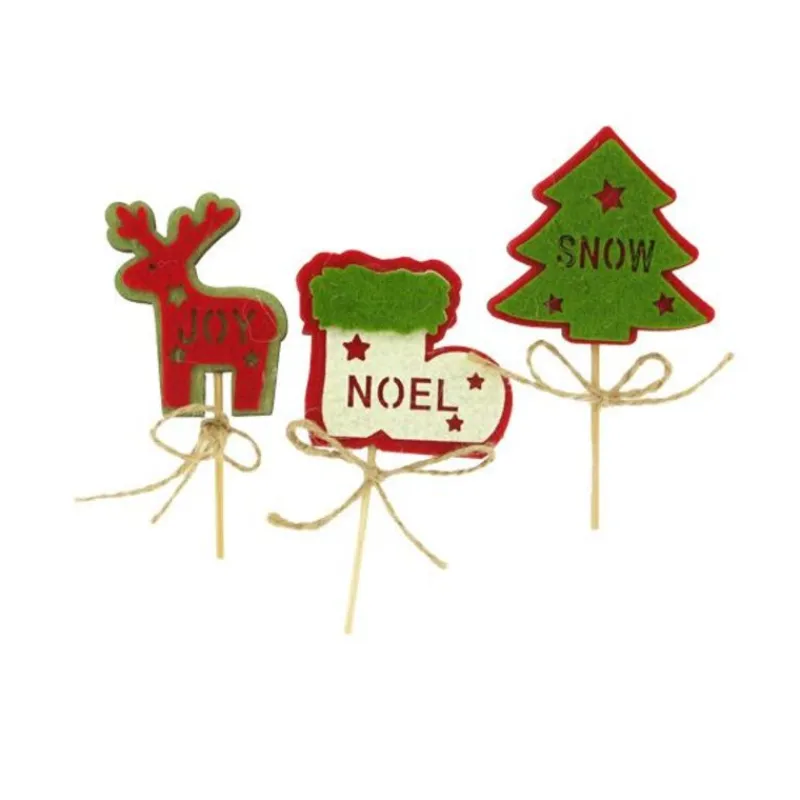 Cerf Dellier 3 décors de Noël assortis en bois thème 2