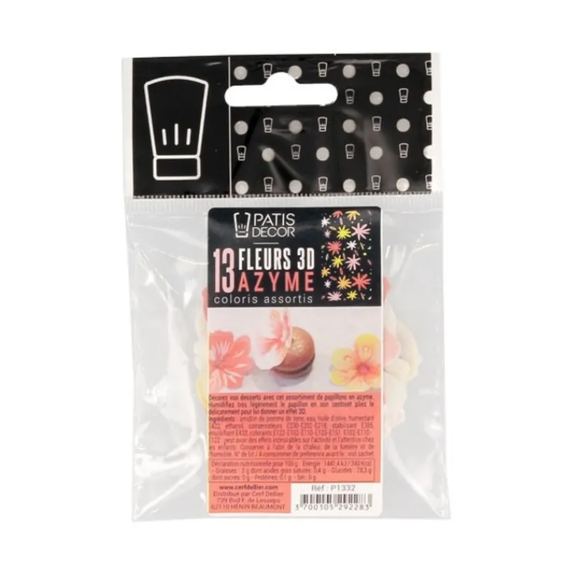 Best Cerf Dellier 13 Fleurs 3D comestibles en azyme assorties