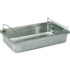 Discount Cerf Dellier Bac gastronorme perforé inox - avec anses panier - GN 1/1 profondeur 10 cm