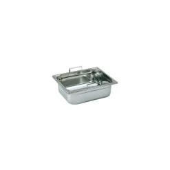 New Cerf Dellier Bac gastronorme plein inox - avec anses escamotables - GN 1/2 profondeur 15 cm