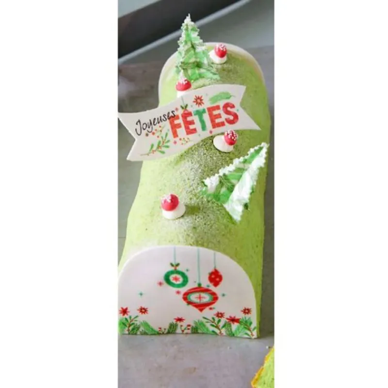 Sale Cerf Dellier Banderoles blanches Joyeuses Fêtes azyme (x24)