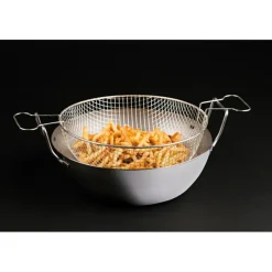 Clearance Cerf Dellier Bassine à friture en tôle d'acier noire avec panier 45 cm