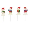 Clearance Cerf Dellier Bonshommes de neige Noël assortis sur pique (x4)