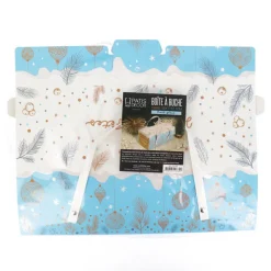 Discount Cerf Dellier Boîte à bûche à poignées kraft décor glacé 25 x 11 x 11 cm