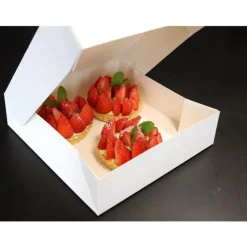 Discount Cerf Dellier Boîte pâtissière blanche carrée 31 x 31 x 5 cm