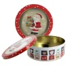 Outlet Cerf Dellier Boîte ronde à biscuits de Noël bonhomme de neige en métal - Ø 22,7 cm