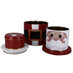 New Cerf Dellier Boîtes à biscuits de Noël Set de 3 à empiler Père Noël