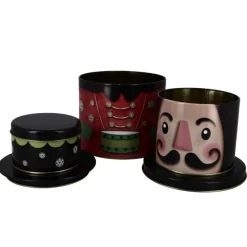 Cerf Dellier Boîtes à biscuits de Noël Set de 3 à empiler casse-noisette