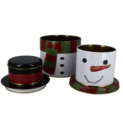 Hot Cerf Dellier Boîtes à biscuits de Noël Set de 3 à empiler Bonhomme de neige