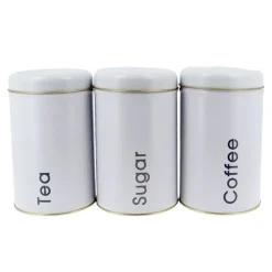 Cerf Dellier Boîtes métalliques blanches - Lot de  3