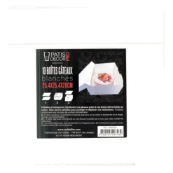 Online Cerf Dellier Boîtes pâtissières blanches 20x20 cm Hauteur 20 cm (x 10)