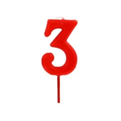 Outlet Cerf Dellier Bougie anniversaire chiffre 3 Rouge