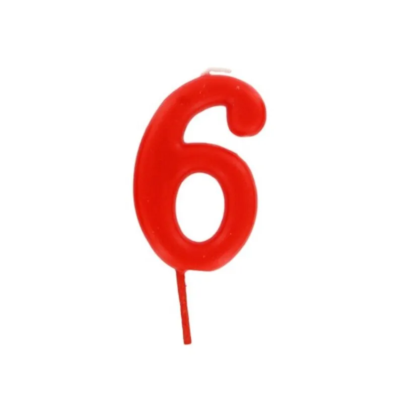 Online Cerf Dellier Bougie anniversaire chiffre 6 Rouge
