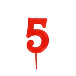 Hot Cerf Dellier Bougie anniversaire chiffre 5 Rouge