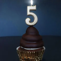 Clearance Cerf Dellier Bougie anniversaire dorée chiffre 5