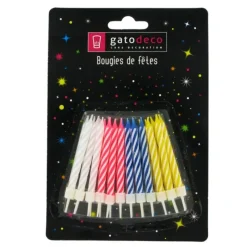 Sale Cerf Dellier Bougies d'anniversaire 6 cm assorties (x 24)