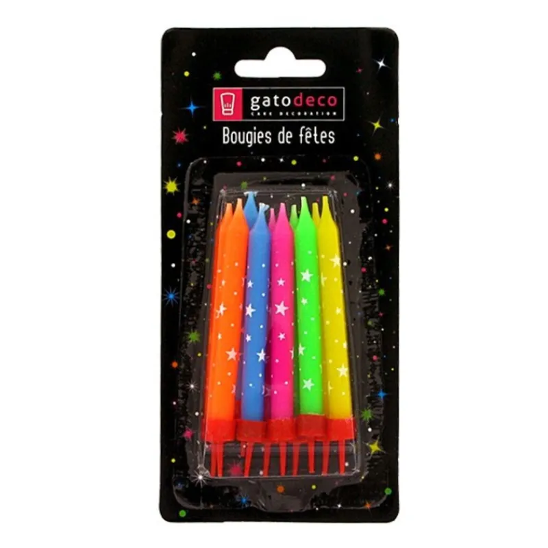 Discount Cerf Dellier Bougies multicolores étoiles (x 10)