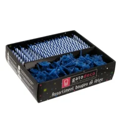 Online Cerf Dellier Bougies torsadées 6 cm et bobèches bleues (par 125)