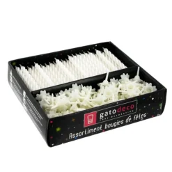 Clearance Cerf Dellier Bougies torsadées 6 cm et bobèches blanches (x 125)