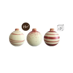 Outlet Cerf Dellier Boules de Noël 3D en chocolat assorties (x40)