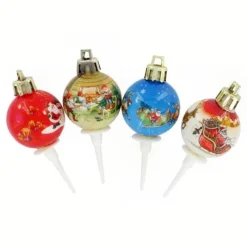 Clearance Cerf Dellier Boules de Noël rétro sur pique (x50)