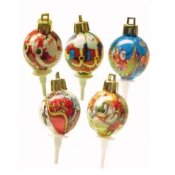 Clearance Cerf Dellier Boules de Noël rétro sur pique (x50)