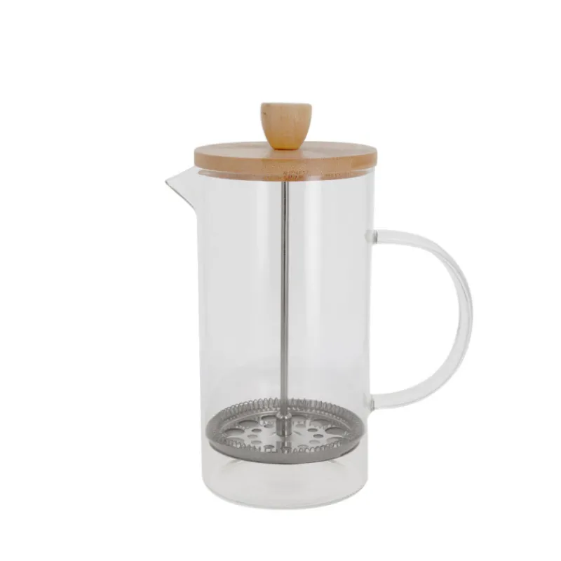 Outlet Cerf Dellier Cafetière à piston en verre couvercle bambou - 600 ml