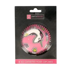 Cerf Dellier Caissettes cupcakes "Licorne rose" (x50)