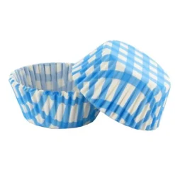 Discount Cerf Dellier Caissettes cupcakes "Vichy bleu" (x50)