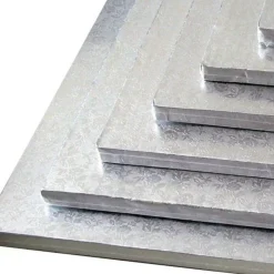 Hot Cerf Dellier Cake drum carré argent 45 x 45 cm