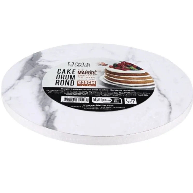 Outlet Cerf Dellier Cake Drum Rond Effet Marbre Ø 25 cm