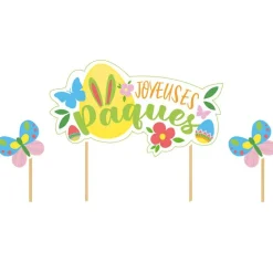 Discount Cerf Dellier Cake topper assortis "Joyeuses Pâques"