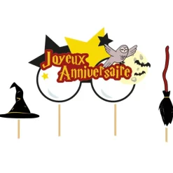 Outlet Cerf Dellier Cake topper assortis "Joyeux anniversaire" thème Sorciers