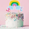 Best Cerf Dellier Cake topper assortis "Joyeux anniversaire" thème Arc-en-ciel