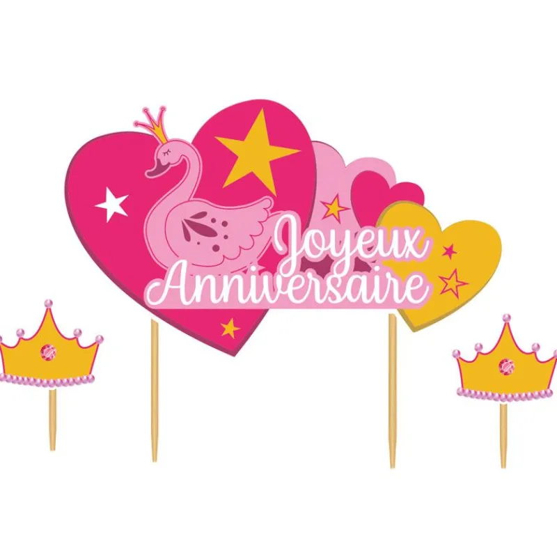 Discount Cerf Dellier Cake topper assortis "Joyeux anniversaire" thème Princesse