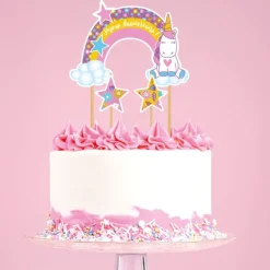 Hot Cerf Dellier Cake topper assortis "Joyeux anniversaire" thème Licorne