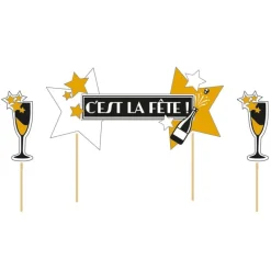 Cerf Dellier Cake topper assortis thème Festif "C'est la fête"