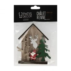 Best Cerf Dellier Cake topper en bois chalet de Noël