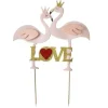Outlet Cerf Dellier Cake topper flamants roses Love
