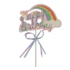Discount Cerf Dellier Cake topper Happy Birthday arc en ciel