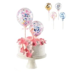 Cerf Dellier Cake toppers ballons confettis 10 cm (x20)