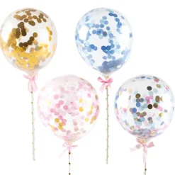Cerf Dellier Cake toppers ballons confettis 10 cm (x20)