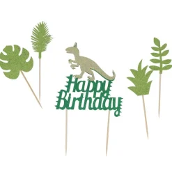 Hot Cerf Dellier Cake toppers "Happy birthday" thème dinosaures