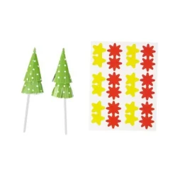 Sale Cerf Dellier Cake toppers sapin de Noël Wilton (x 12)