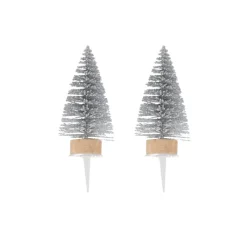 Clearance Cerf Dellier Cake toppers sapins argentés
