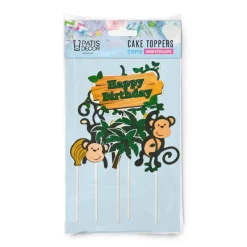 Sale Cerf Dellier Cakes toppers Anniversaire jungle (x5)